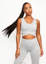 Gym King Balance Rib Bra Mid Grey Marl Women Clothing J2PFB584 - Image 3