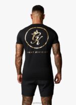 Gym King Believe Limited Edition Fight Division Tee Black/Gold Men Clothing J2PFB60 - Image 2