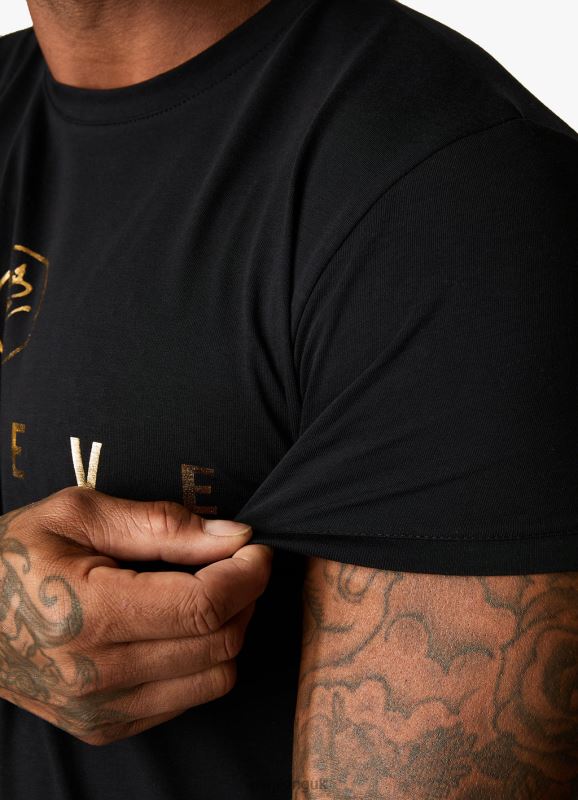 Gym King Believe Limited Edition Fight Division Tee Black/Gold Men Clothing J2PFB60 - Image 4