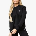 Gym King Bias Rib Crew Black Women Clothing J2PFB618