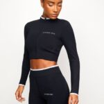 Gym King Bound Script Funnel Black/White Women Clothing J2PFB496