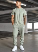 Gym King Box Logo Jogger Soft Khaki Men Clothing J2PFB294 - Image 3