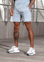 Gym King Box Logo Short Ashley Blue Men Clothing J2PFB95 - Image 3