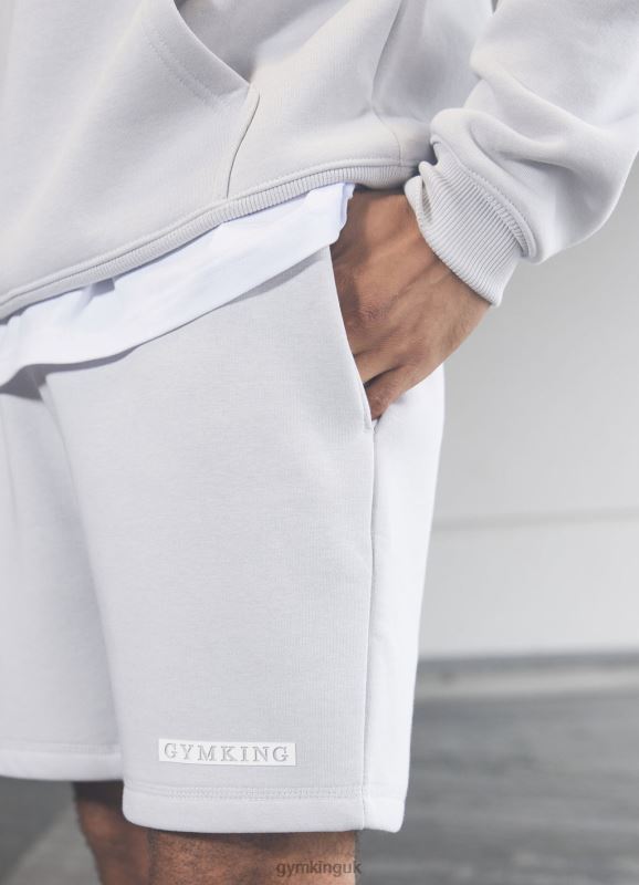Gym King Box Logo Short Light Grey Men Clothing J2PFB97 - Image 2