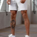 Gym King Box Logo Short Light Grey Men Clothing J2PFB97