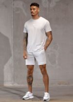 Gym King Box Logo Short Light Grey Men Clothing J2PFB97 - Image 3