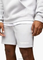 Gym King Box Logo Short Light Grey Men Clothing J2PFB97 - Image 5
