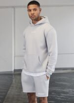 Gym King Box Logo Short Light Grey Men Clothing J2PFB97 - Image 9