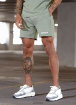 Gym King Box Logo Short Soft Khaki Men Clothing J2PFB96