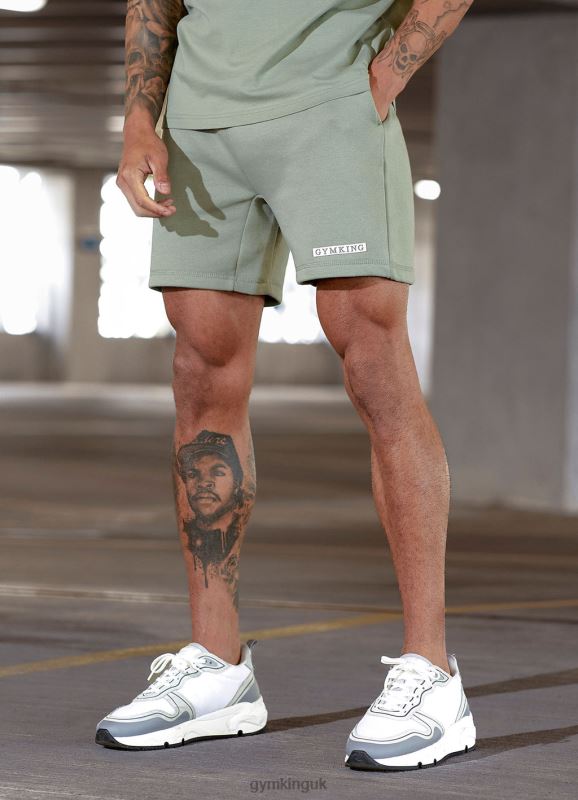Gym King Box Logo Short Soft Khaki Men Clothing J2PFB96 - Image 1