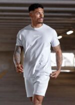 Gym King Box Logo Tee Light Grey Men Clothing J2PFB20 - Image 2