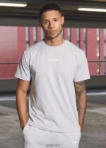 Gym King Box Logo Tee Light Grey Men Clothing J2PFB20 - Image 3