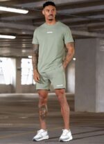 Gym King Box Logo Tee Soft Khaki Men Clothing J2PFB19 - Image 2