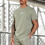Gym King Box Logo Tee Soft Khaki Men Clothing J2PFB19