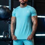 Gym King Contrast Flex Tee Aqua/Blue Men Clothing J2PFB25