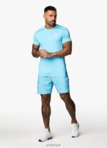 Gym King Contrast Flex Tee Aqua/Blue Men Clothing J2PFB25 - Image 8