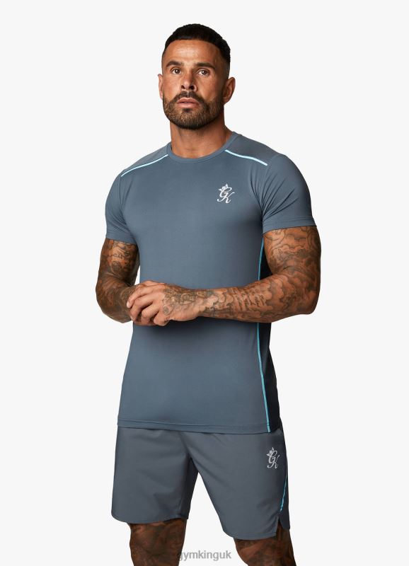 Gym King Contrast Flex Tee Dark Grey/Blue Men Clothing J2PFB32 - Image 2