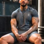 Gym King Contrast Flex Tee Dark Grey/Blue Men Clothing J2PFB32