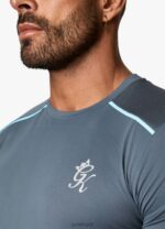 Gym King Contrast Flex Tee Dark Grey/Blue Men Clothing J2PFB32 - Image 3