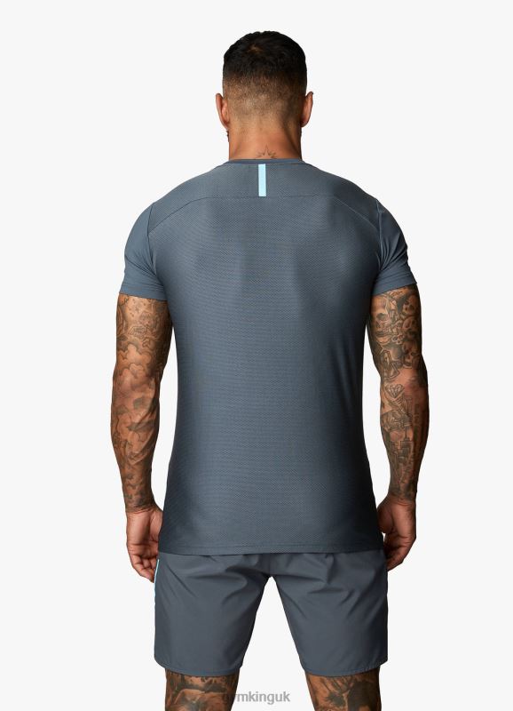 Gym King Contrast Flex Tee Dark Grey/Blue Men Clothing J2PFB32 - Image 4