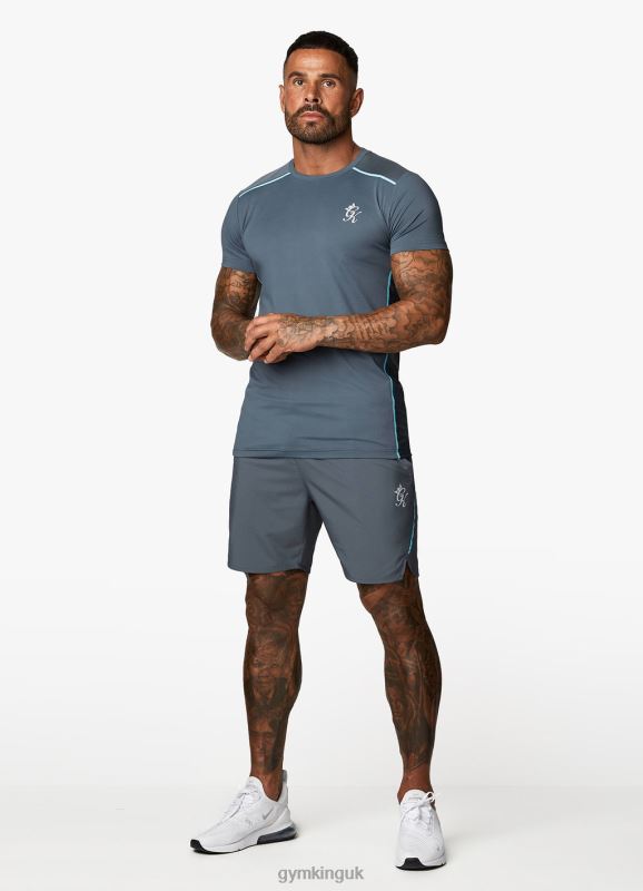 Gym King Contrast Flex Tee Dark Grey/Blue Men Clothing J2PFB32 - Image 6