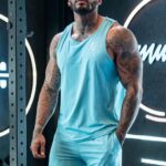 Gym King Contrast Flex Vest Aqua/Blue Men Clothing J2PFB173