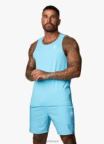 Gym King Contrast Flex Vest Aqua/Blue Men Clothing J2PFB173 - Image 3