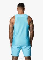 Gym King Contrast Flex Vest Aqua/Blue Men Clothing J2PFB173 - Image 6