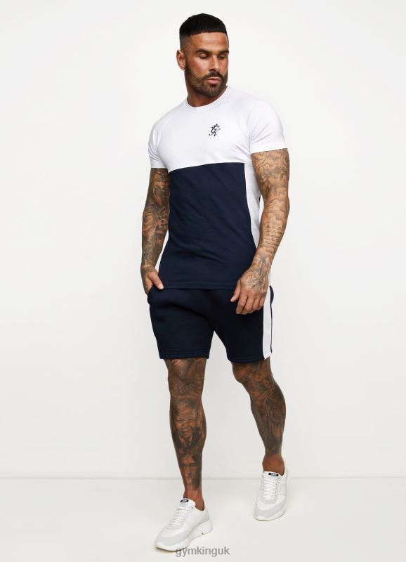 Gym King Contrast Panel T-shirt Navy/White Men Clothing J2PFB62 - Image 2