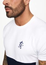 Gym King Contrast Panel T-shirt Navy/White Men Clothing J2PFB62 - Image 3