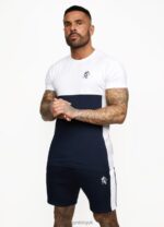 Gym King Contrast Panel T-shirt Navy/White Men Clothing J2PFB62 - Image 4