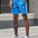 Gym King Core Plus Poly Short Azure Blue Men Clothing J2PFB138