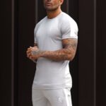 Gym King Core Plus Poly Tee Grey Marl/White Men Clothing J2PFB14