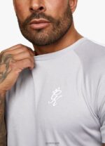 Gym King Core Plus Poly Tee Grey Marl/White Men Clothing J2PFB14 - Image 6