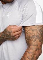 Gym King Core Plus Poly Tee Grey Marl/White Men Clothing J2PFB14 - Image 8