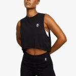 Gym King Crop Vest Black Women Clothing J2PFB544