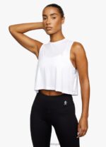 Gym King Crop Vest Bright White Women Clothing J2PFB541