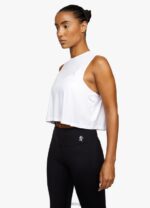 Gym King Crop Vest Bright White Women Clothing J2PFB541 - Image 3