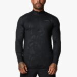 Gym King Debossed Camo 1/4 Zip Funnel Black Men Clothing J2PFB168