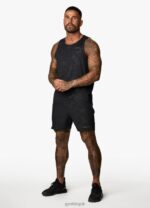 Gym King Debossed Camo Short 5'' Black Men Clothing J2PFB88 - Image 8
