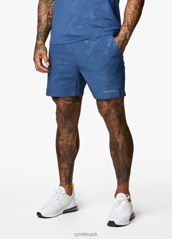 Gym King Debossed Camo Short 5'' Moonlight Blue Men Clothing J2PFB106 - Image 3