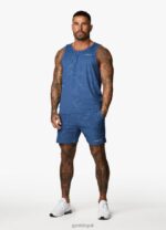 Gym King Debossed Camo Short 5'' Moonlight Blue Men Clothing J2PFB106 - Image 4