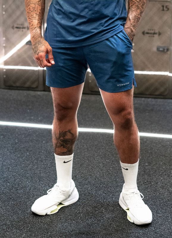 Gym King Debossed Camo Short 5'' Moonlight Blue Men Clothing J2PFB106 - Image 1