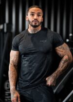 Gym King Debossed Camo SS Tee Black Men Clothing J2PFB23 - Image 3
