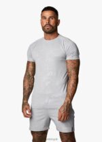 Gym King Debossed Camo SS Tee Cloudy Grey Men Clothing J2PFB29 - Image 3