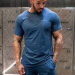 Gym King Debossed Camo SS Tee Moonlight Blue Men Clothing J2PFB30
