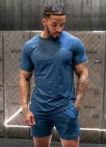 Gym King Debossed Camo SS Tee Moonlight Blue Men Clothing J2PFB30