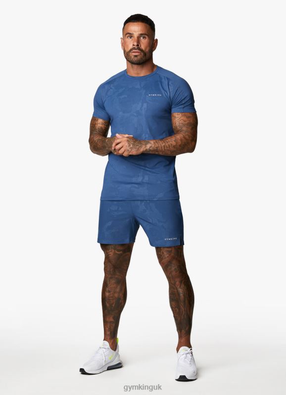 Gym King Debossed Camo SS Tee Moonlight Blue Men Clothing J2PFB30 - Image 4