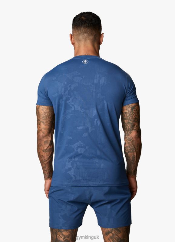 Gym King Debossed Camo SS Tee Moonlight Blue Men Clothing J2PFB30 - Image 5