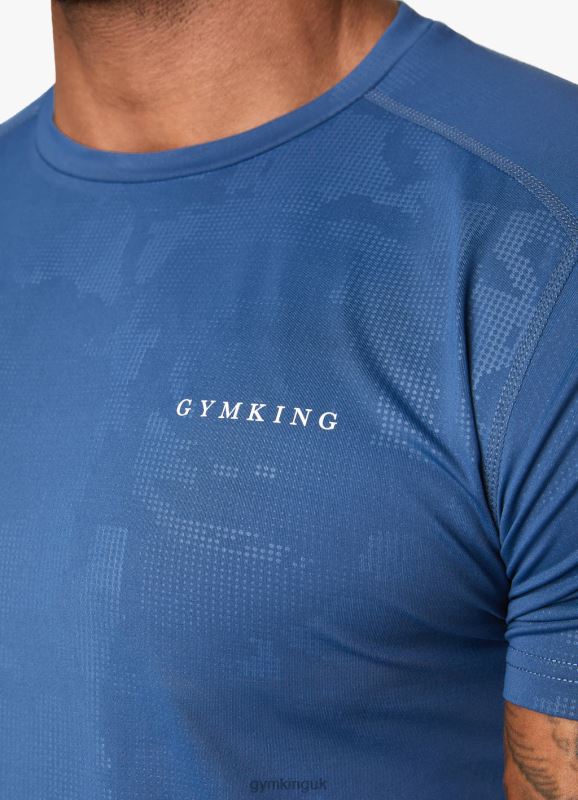 Gym King Debossed Camo SS Tee Moonlight Blue Men Clothing J2PFB30 - Image 8